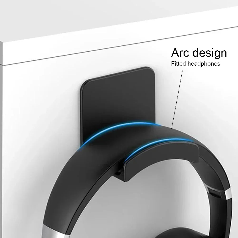 1-10PCS Wall Mount Headphone Stand Adhensive Plastic Under Desk