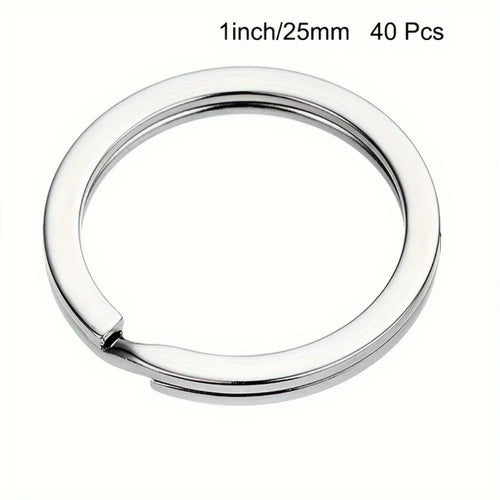 10/20/40pcs Split Key Rings Keyrings, Key Rings Bulk, Flat Keychain