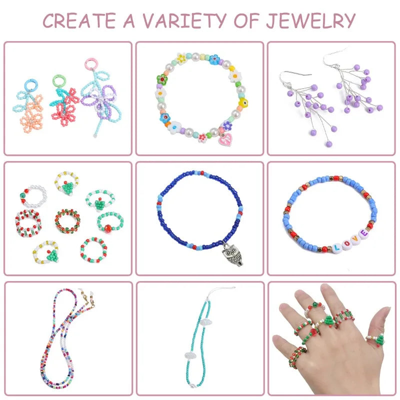 About 5200Pcs24 Grid Rice Bead Box Handmade DIY Jewelry Bracelet
