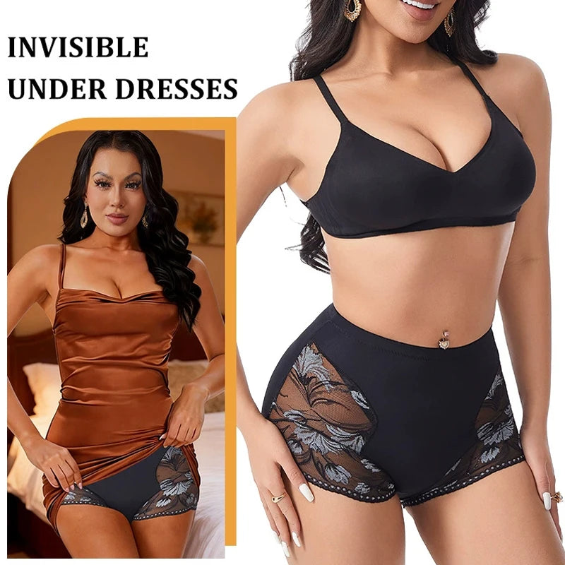 Aishang Lace Flowers Body Shaper High Waist Shapewear Seamless
