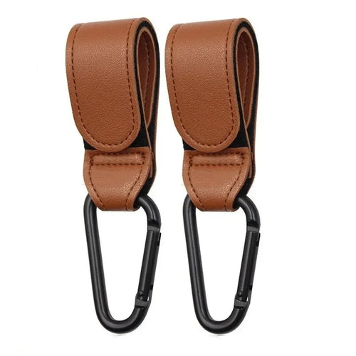 1/2pcs PU Leather Baby Stroller Hook for Pram Rotate 360 Degree
