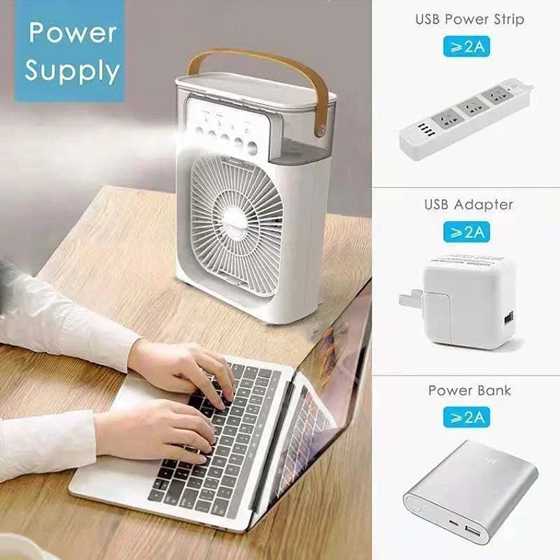 3 In 1 New Fan AIr Conditioner Household Small Air Cooler LED Night