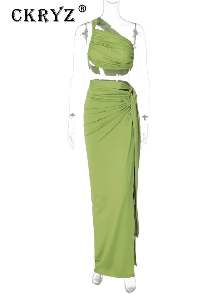 Ladies Summer 2 Pieces Set Women Sleeveless Backless Strap Spit Crop
