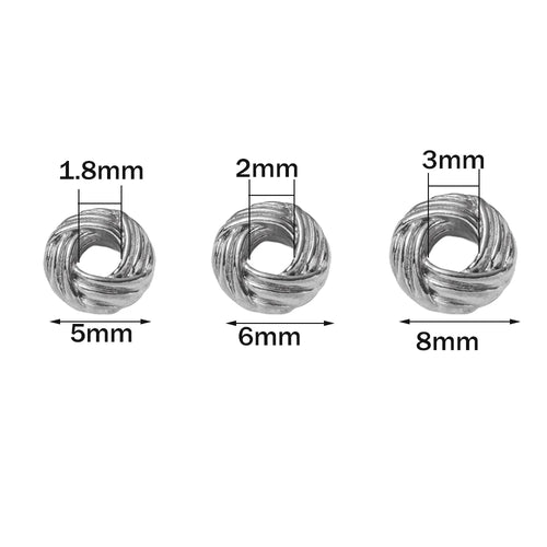 10pcs PVD Stainless Steel Striped Cut Flower Large Hole Beads Earring
