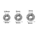10pcs PVD Stainless Steel Striped Cut Flower Large Hole Beads Earring
