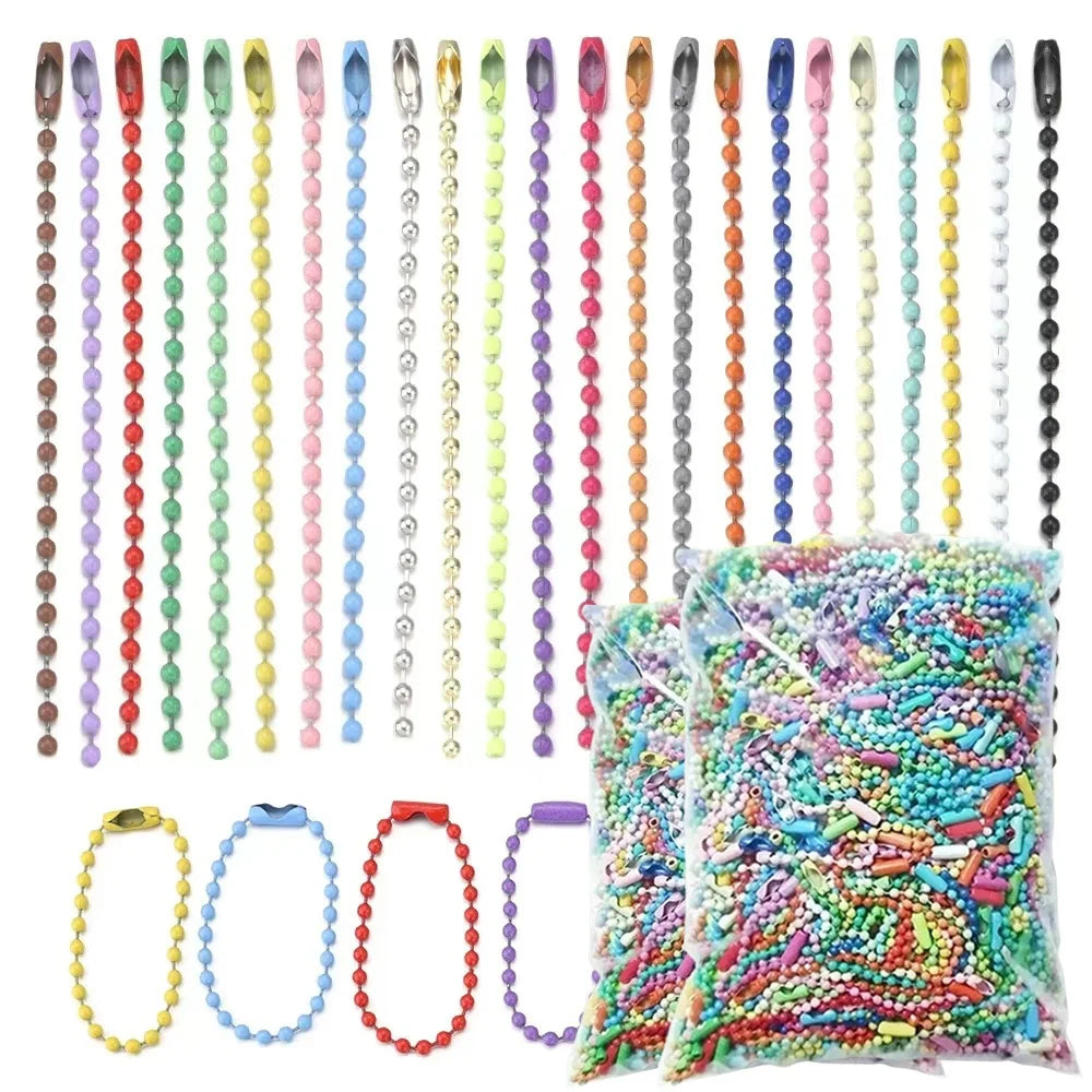 100PCS 12cm Bead Chains Fits Key Chain/Label Hand Tag Connector For
