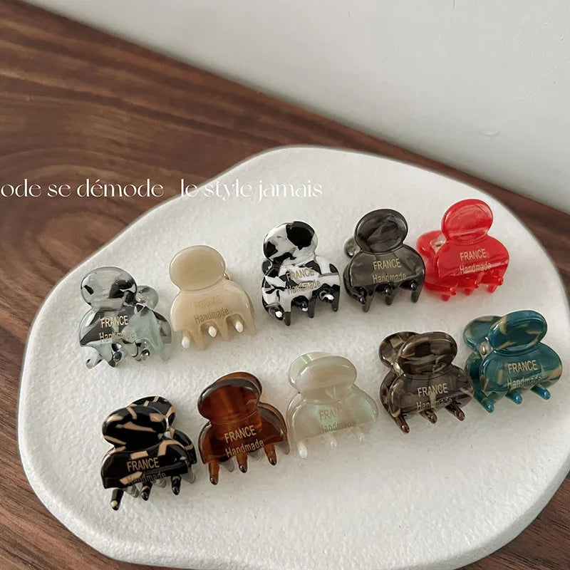 2Pcs/Set Mini 2cm Acetate Small Hair Claw Side Pins Acetate Hair Crabs