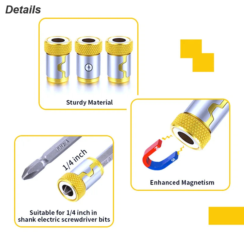 Magnetic Ring Screwdriver Bit Holder Cross Phillips Magnet 1/4 Strong
