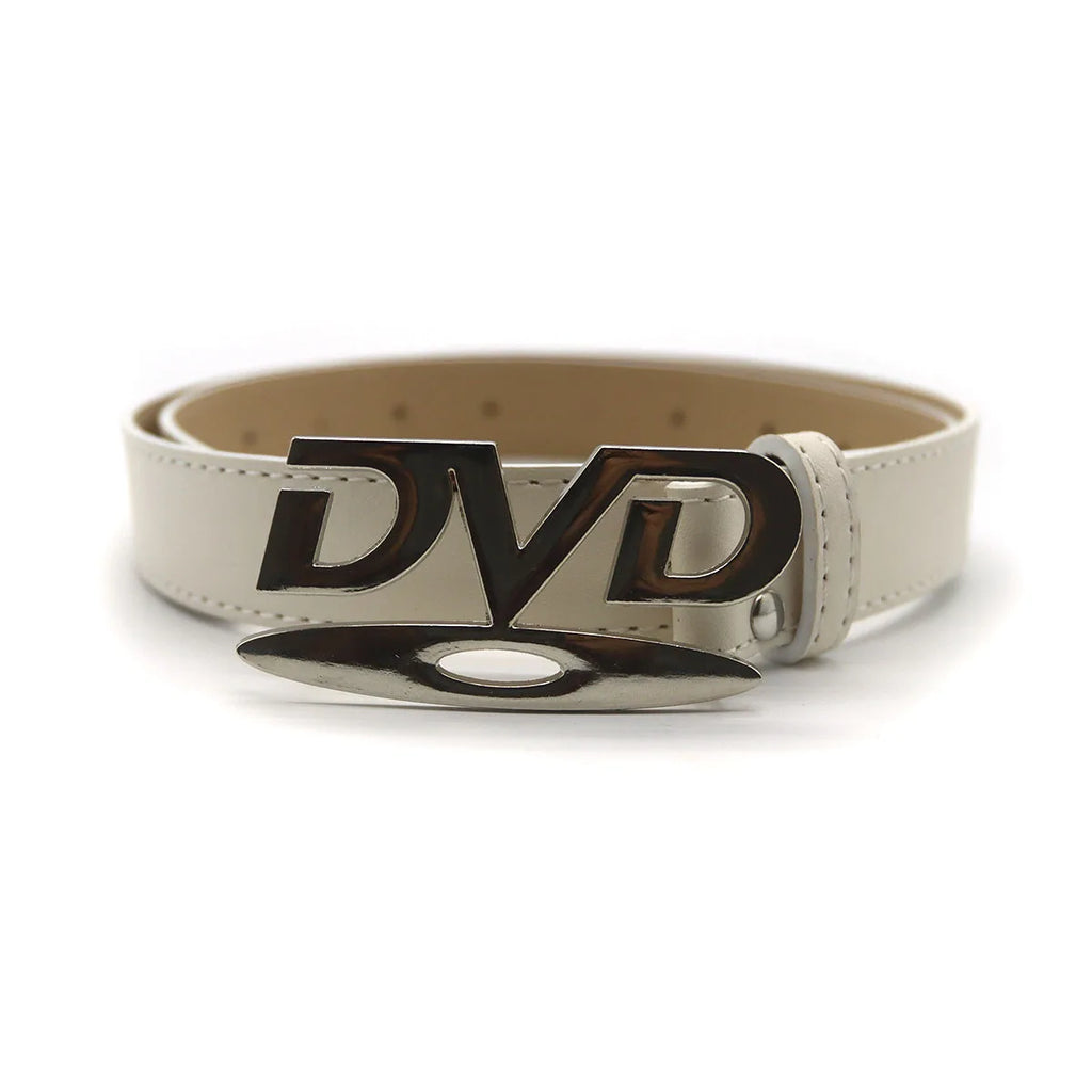 Fashionable Women's Belt Hip-Hop Y2K Belt DVD Buckle Niche Belt Retro