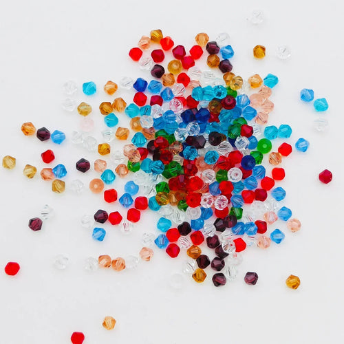 100PCS 4MM Shiny Faceted Austria Crystal Beads Bicone Beads Loose