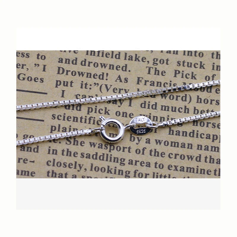wholesale 925 Sterling Silver 0.8mm Box Chain Necklace for Women Girls