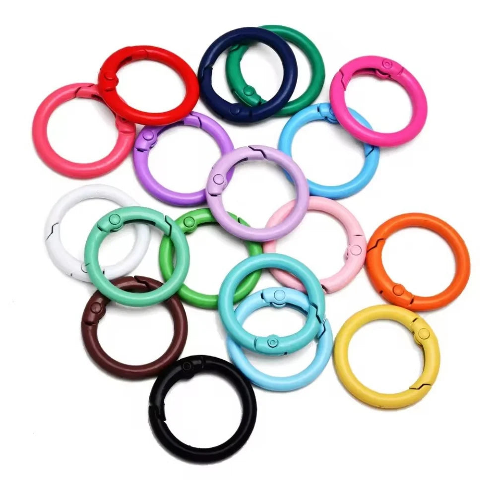 10Pcs 24mm Alloy Trigger Round Snap Buckle Spring Keyring Buckle Snap