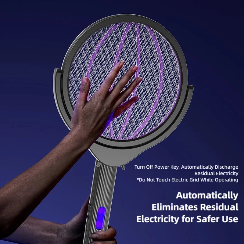 TINSOL Retractable Electric Mosquito Racket Rotating Head Insect