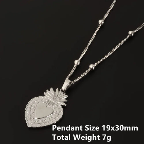 1Pc Religious Christian Catholic Sacred Heart Pendant Necklaces