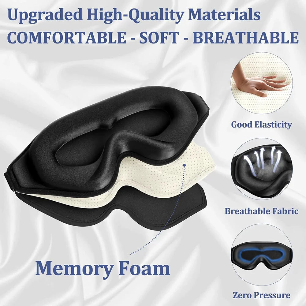 3D Eye Mask, Comfortable & Breathable Sleep Mask with Nose Pad,