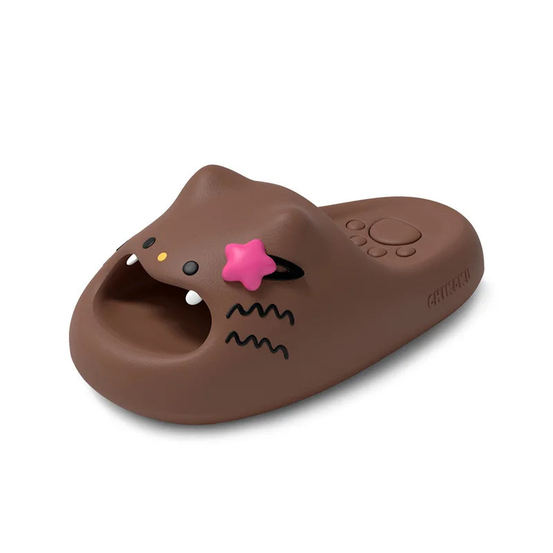 New Y2K Kawaii Cat Platform Slippers Lady Cute 3D Star EVA Shoes Women