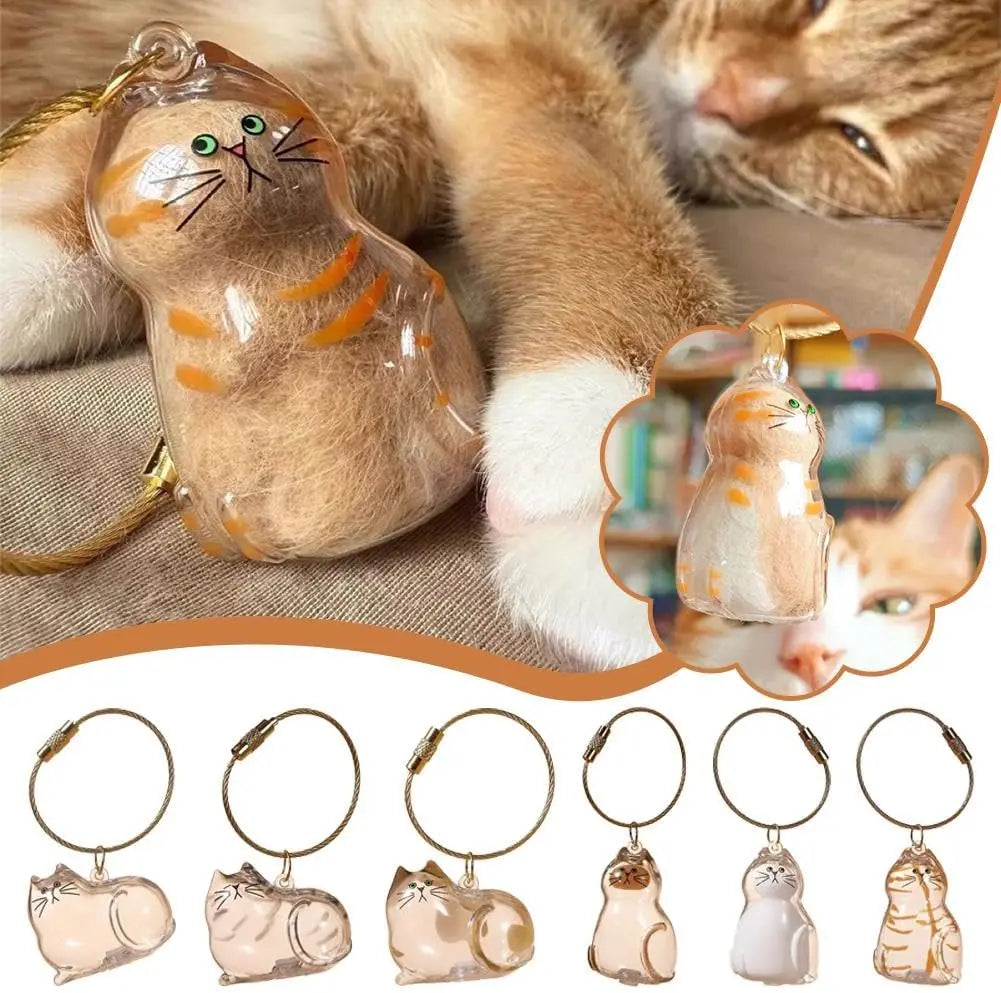 Cat Fur Memorial Charm Resin Keepsake Capsule for Pet Hair Portable