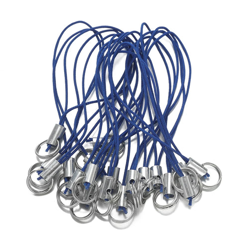 20/50Pcs Polyester Cord with Double Jump Ring Lanyard Rope for