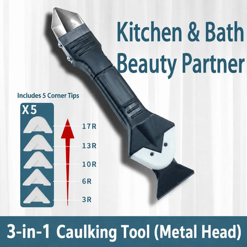 Silicone Caulking Tool | 5-in-1 Sealant Finishing Tool | Caulk Remover