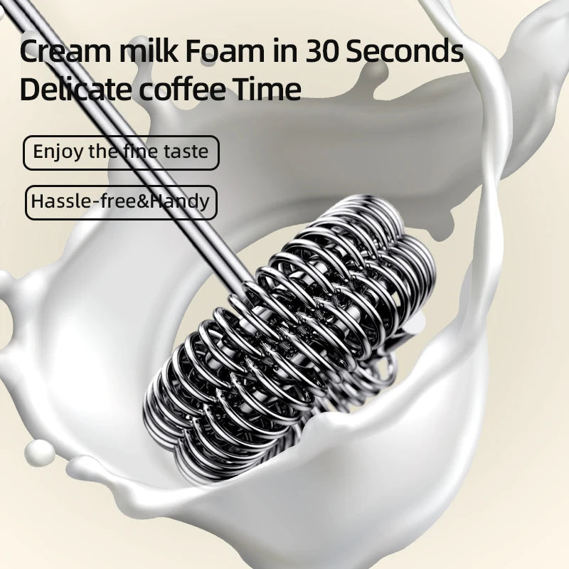 2 In 1 Electric Milk Frother + Egg Beater Wireless Type-C Charging 3
