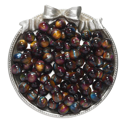 20-50pcs/lot Glitter Mitation Cat Eye Round Resin Bead Loose Beads for