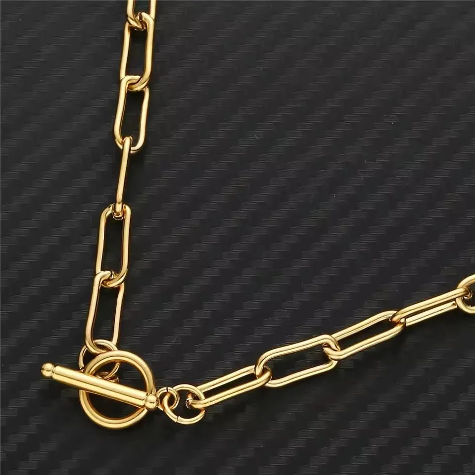 Toggle Clasp Choker Women's Stainless Steel Necklace collar Collier