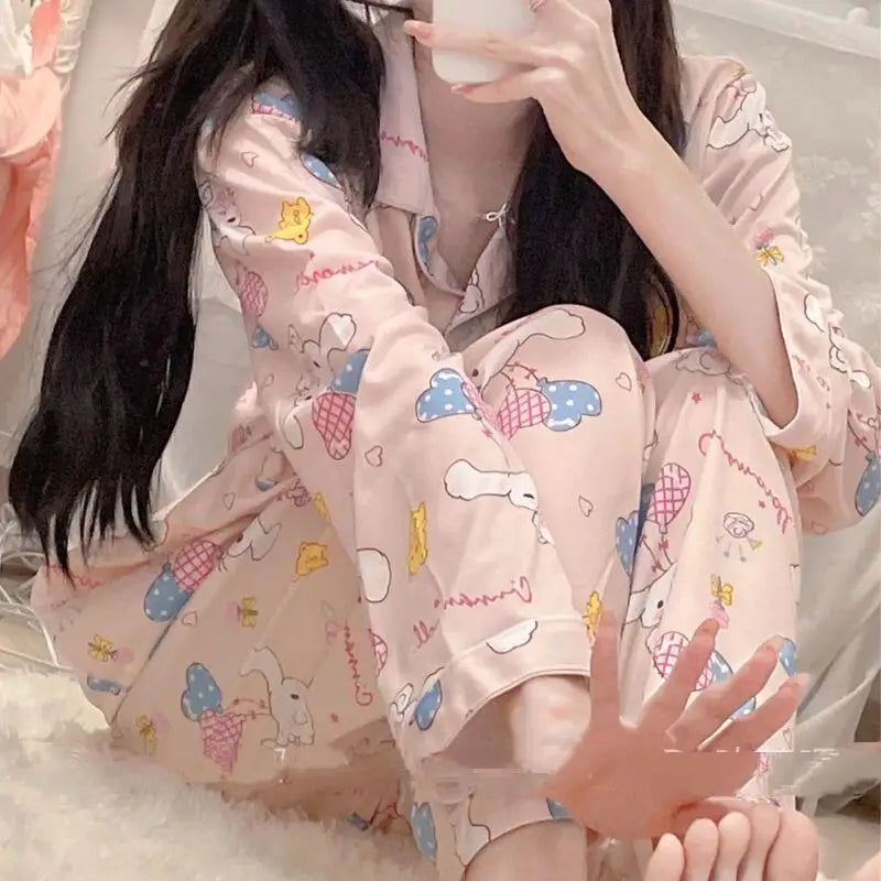 2026 New Cinnamoroll Long-Sleeved Pajamas for Women Spring Autumn Ins