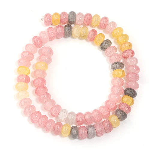 1 String 5x8mm Glass Beads Colorful Abacus Flat Round Loose Beads For