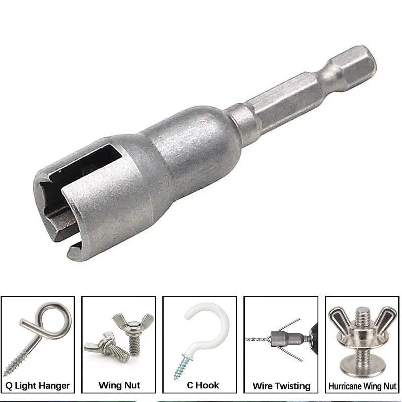 Natural color 65mm slotted socket hexagonal handle electric