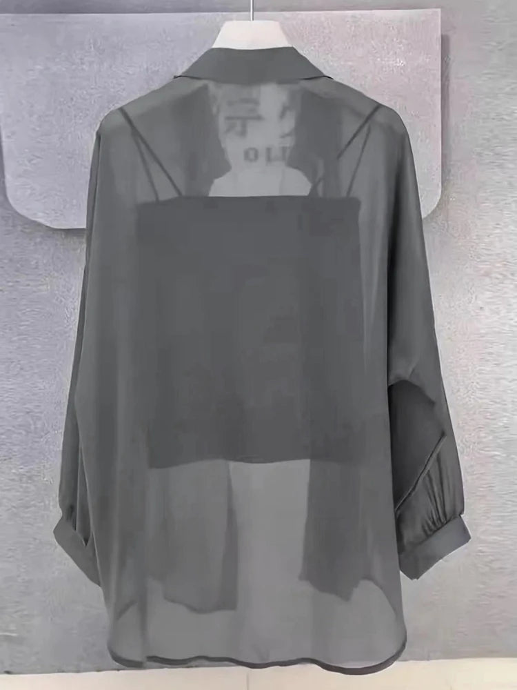 Plus Size Women’s Tops 2025 Summer Breathable and Sun-Proof Ice Silk