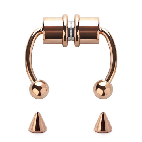 1/4pcs Women's Fake Nose Rings - Magnetic Stainless Steel Septum