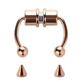 1/4pcs Women's Fake Nose Rings - Magnetic Stainless Steel Septum
