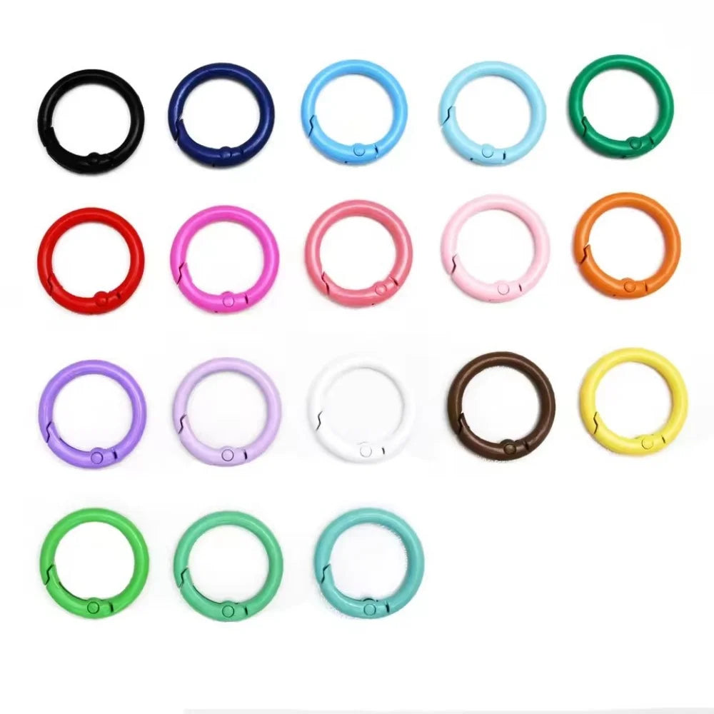 10Pcs 24mm Alloy Trigger Round Snap Buckle Spring Keyring Buckle Snap