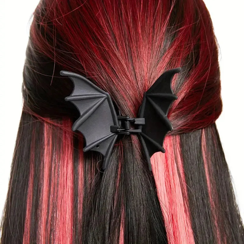 Gothic Bat Hair Clip Halloween Matte Black Gothic Punk-Style Animal