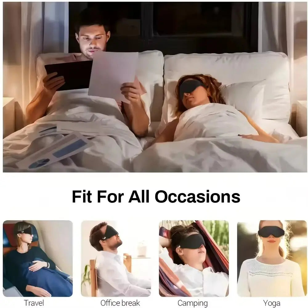 3D Eye Mask, Comfortable & Breathable Sleep Mask with Nose Pad,