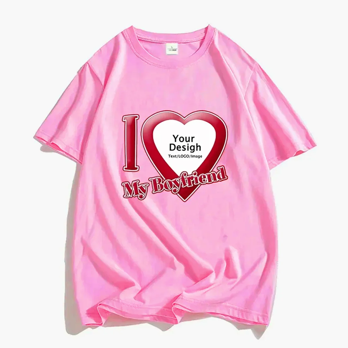 DIY I Love My Boyfriend Girlfriend T-shirt For Mens Women Custom Photo