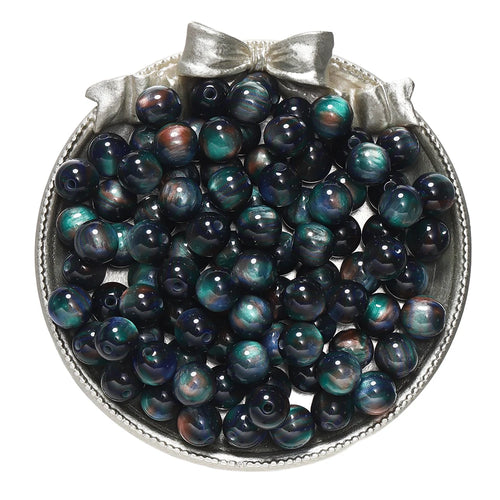 20-50pcs/lot Glitter Mitation Cat Eye Round Resin Bead Loose Beads for