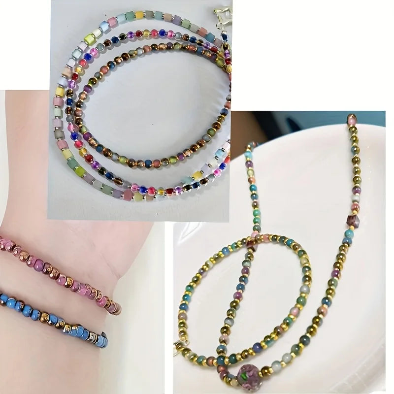 DIY Handmade Jewelry Materials with Round Beads, Colorful Beading,