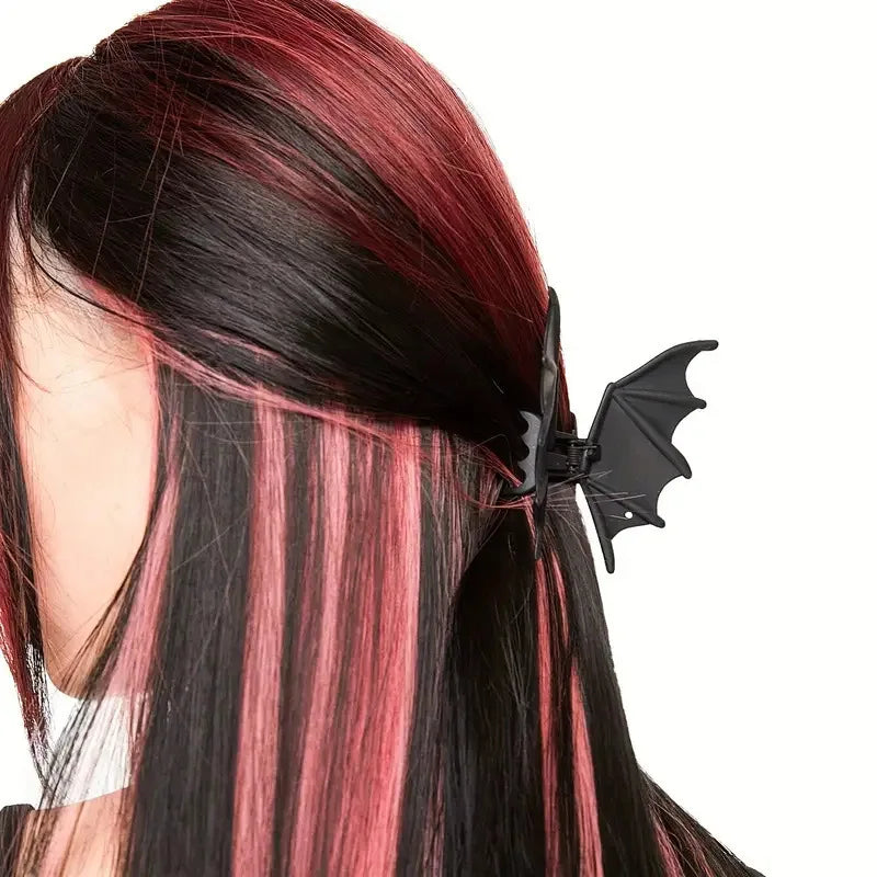 Gothic Bat Hair Clip Halloween Matte Black Gothic Punk-Style Animal