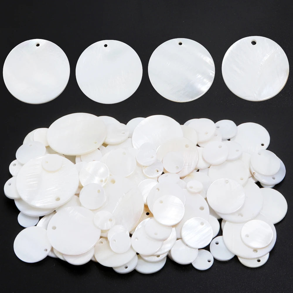 8-30mm Natural White Shell Disc For Jewelry Making Round Flat Mother