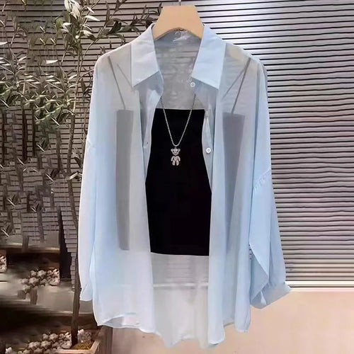 Plus Size Women’s Tops 2025 Summer Breathable and Sun-Proof Ice Silk