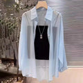 Plus Size Women’s Tops 2025 Summer Breathable and Sun-Proof Ice Silk