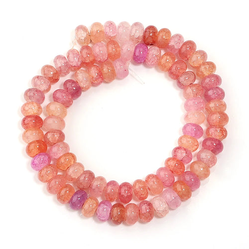 1 String 5x8mm Glass Beads Colorful Abacus Flat Round Loose Beads For