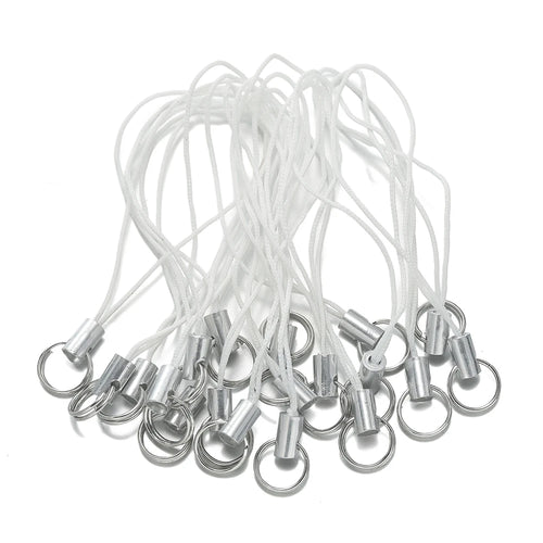 20/50Pcs Polyester Cord with Double Jump Ring Lanyard Rope for