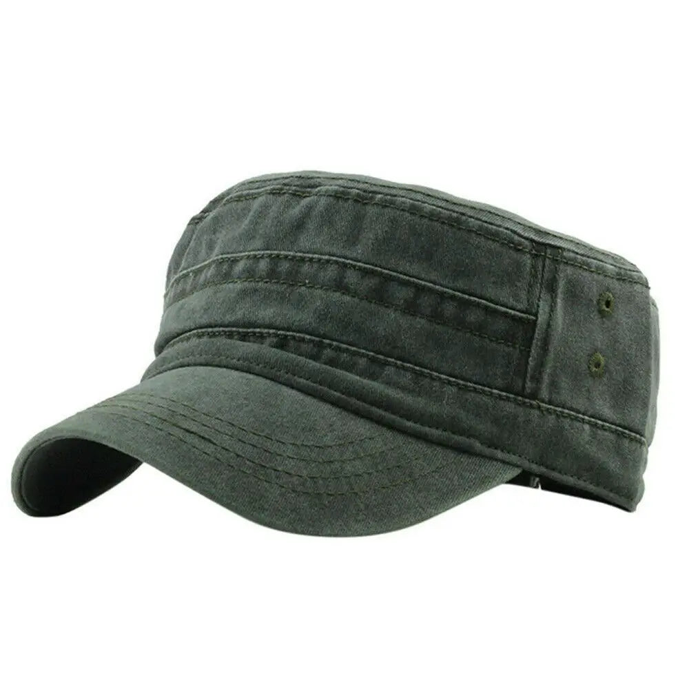 Big Head Man Large Size Pure Cotton Army Flat Cap Outdoors Baseball