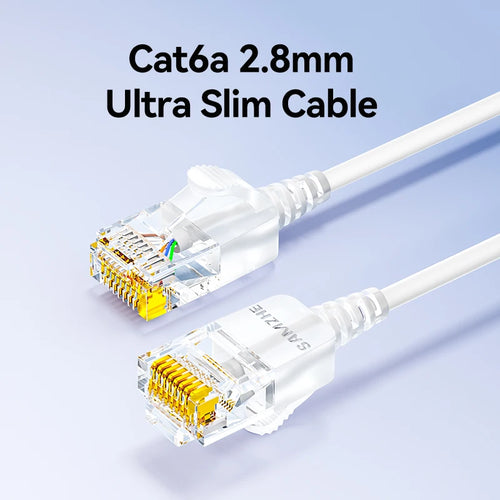 SAMZHE Slim Cat6A RJ45 Internet Cable High Speed 10Gbps 31AWG Support