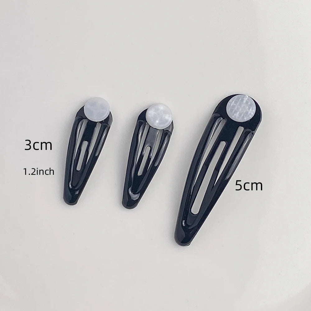 3cm Metal Snap BB Hair Clips with Glue Pad Diy Side Barrettes Mini