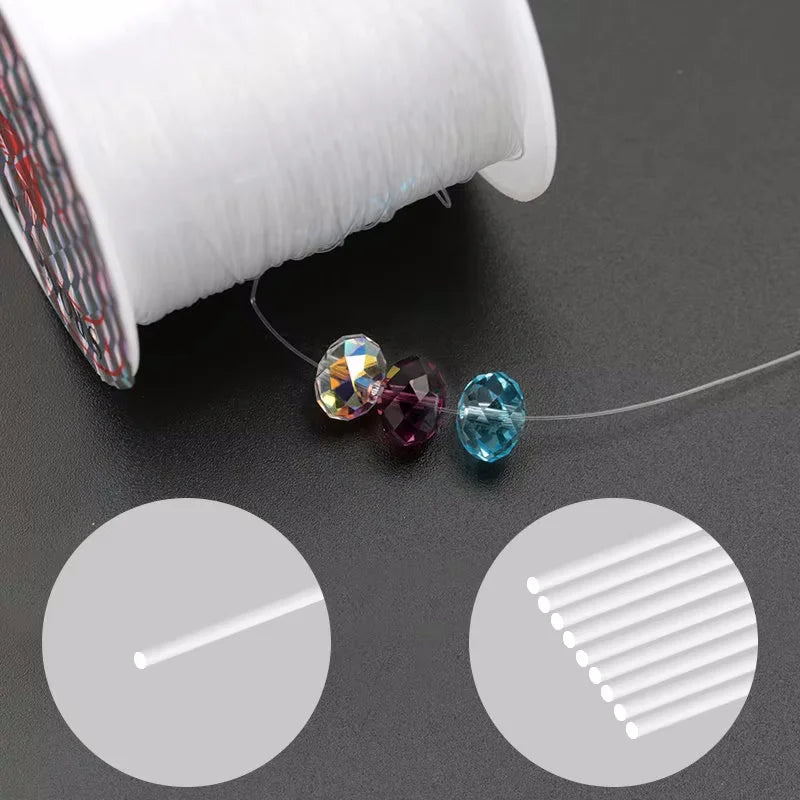 100M Plastic Crystal DIY Beading Fishing Line No Elastic Cord Rope For