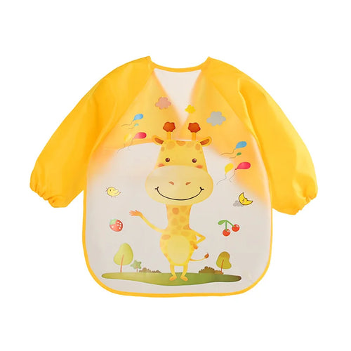 Waterproof EVA Full Sleeve Baby Bibs Children Apron Long Sleeve