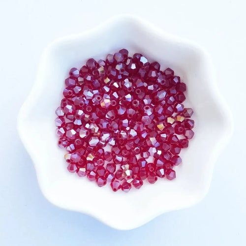 100PCS 4MM Shiny Faceted Austria Crystal Beads Bicone Beads Loose